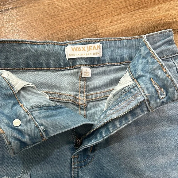 WAX JEANS DENIM WOMEN Sz SMALL FIVE POCKETS MID RISE - Picture 7 of 9